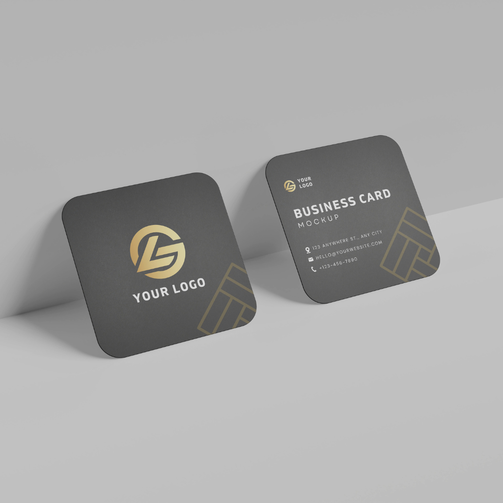 Spot Foil Square Business Cards